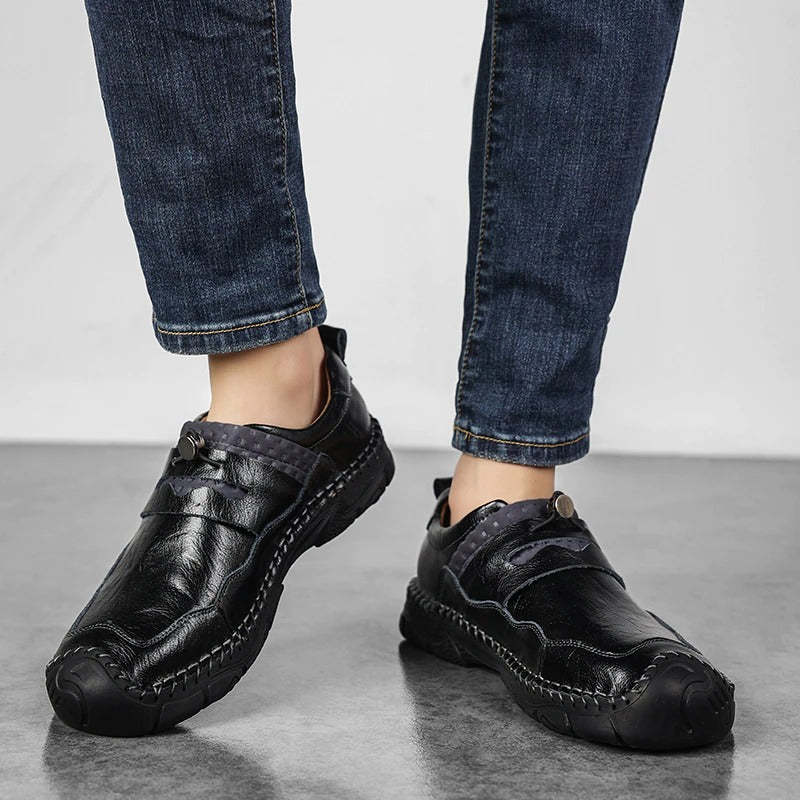 Split Leather Comfortable Casual Men's Shoes-My Soft Slipper