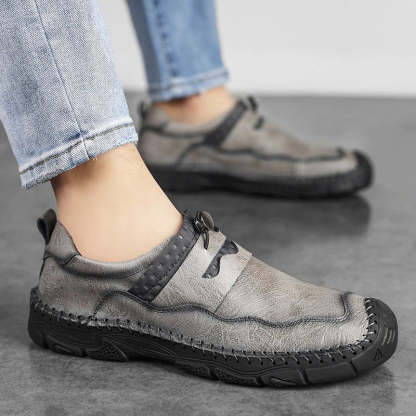 Split Leather Comfortable Casual Men's Shoes-My Soft Slipper
