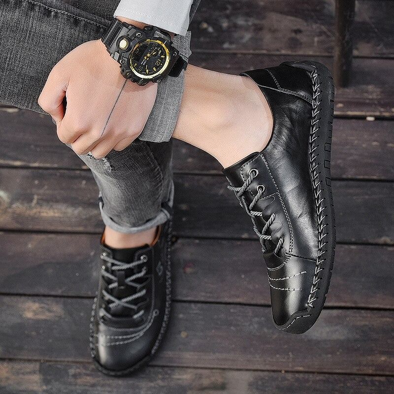 Comfortable Leather Men's Casual Shoes-My Soft Slipper