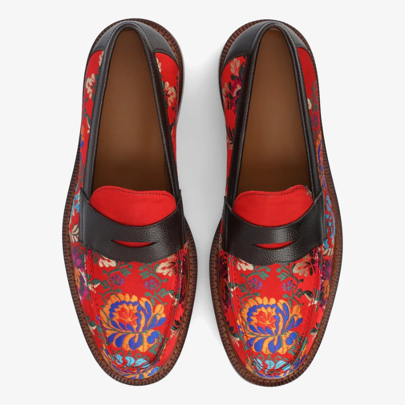 Check Canvas And Leather Blake Stitch Loafer