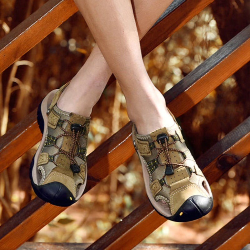 Genuine Leather Outdoor Summer Men's Sandals-My Soft Slipper