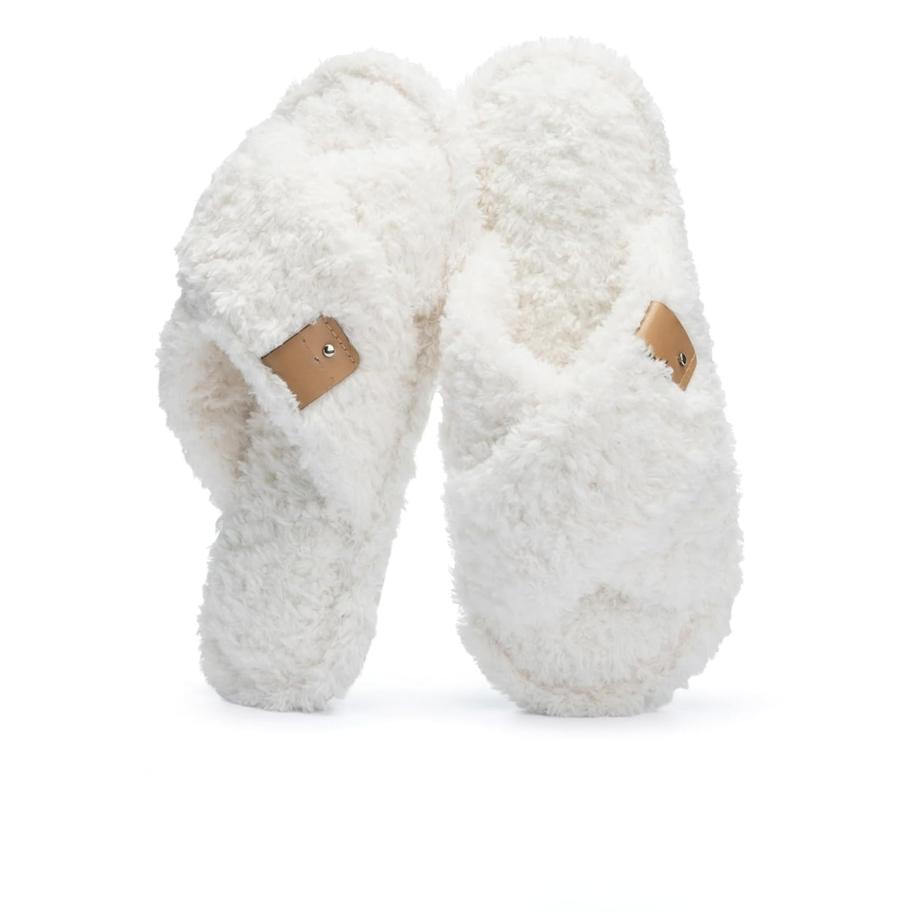 Fuzzy Faux Fur Slip Slippers For Women