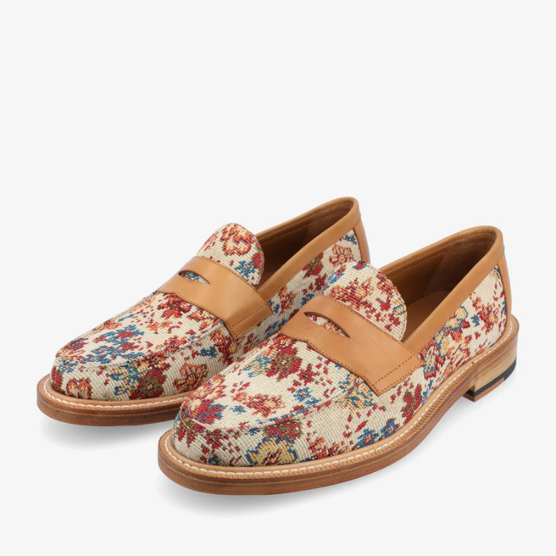 Check Canvas And Leather Blake Stitch Loafer