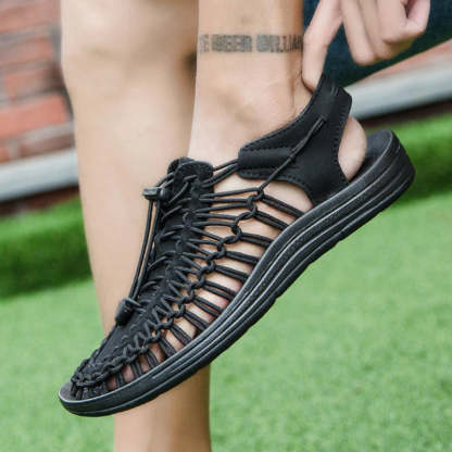 Handmade Weaving Design Breathable Sandals For Men-My Soft Slipper