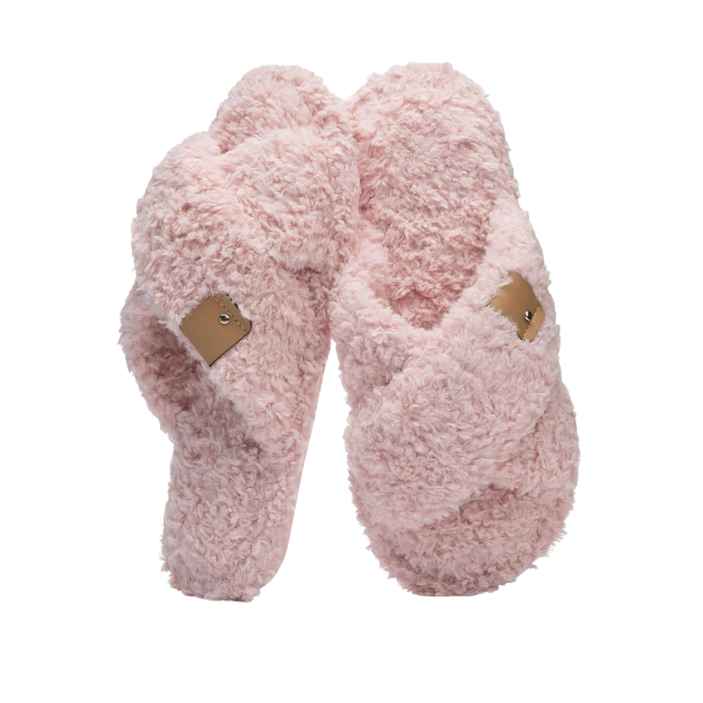 Fuzzy Faux Fur Slip Slippers For Women
