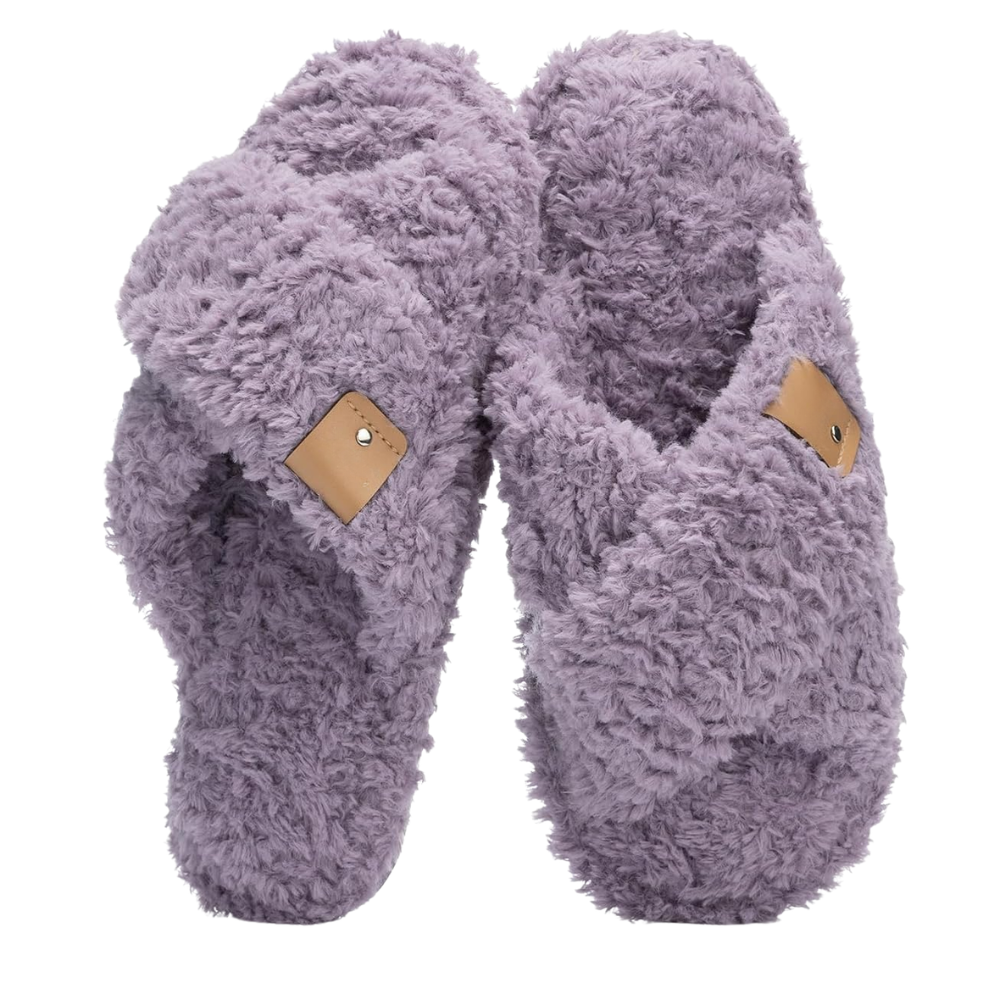 Fuzzy Faux Fur Slip Slippers For Women