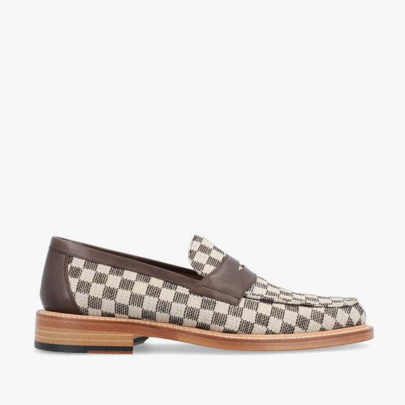 Check Canvas And Leather Blake Stitch Loafer