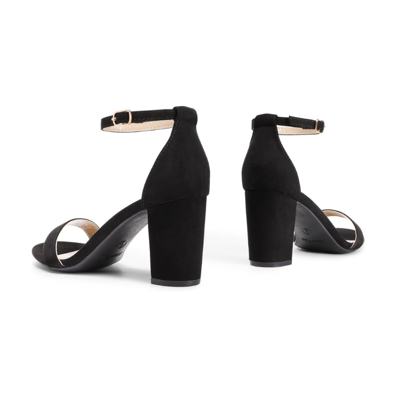 Adjustable Buckle Suede Pump Chunky Sandals-My Soft Slipper