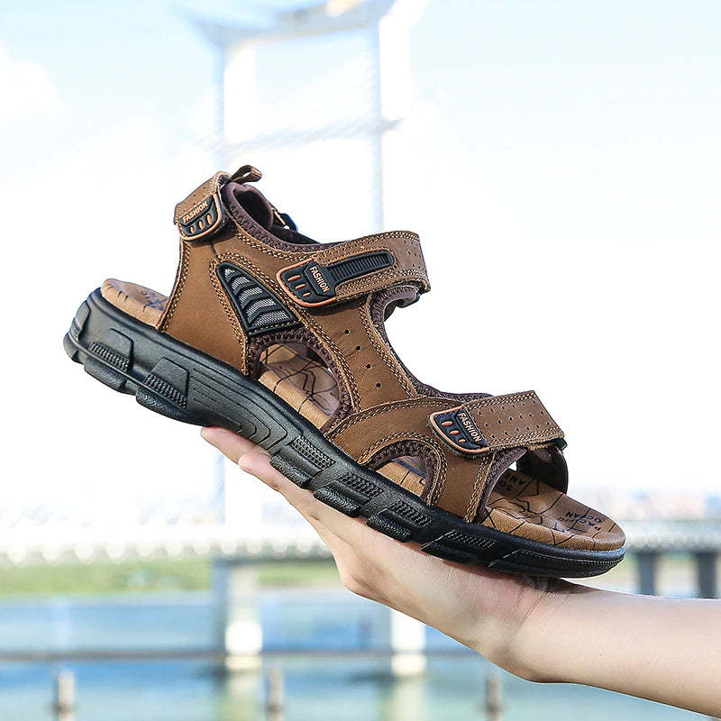 Classic Summer Genuine Leather Sandals-My Soft Slipper