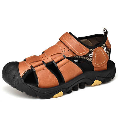 Genuine Leather Beach Sandals For Man-My Soft Slipper