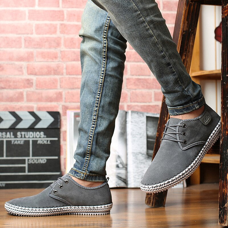 Breathable Outdoor Flat Leather Walking Shoes-My Soft Slipper