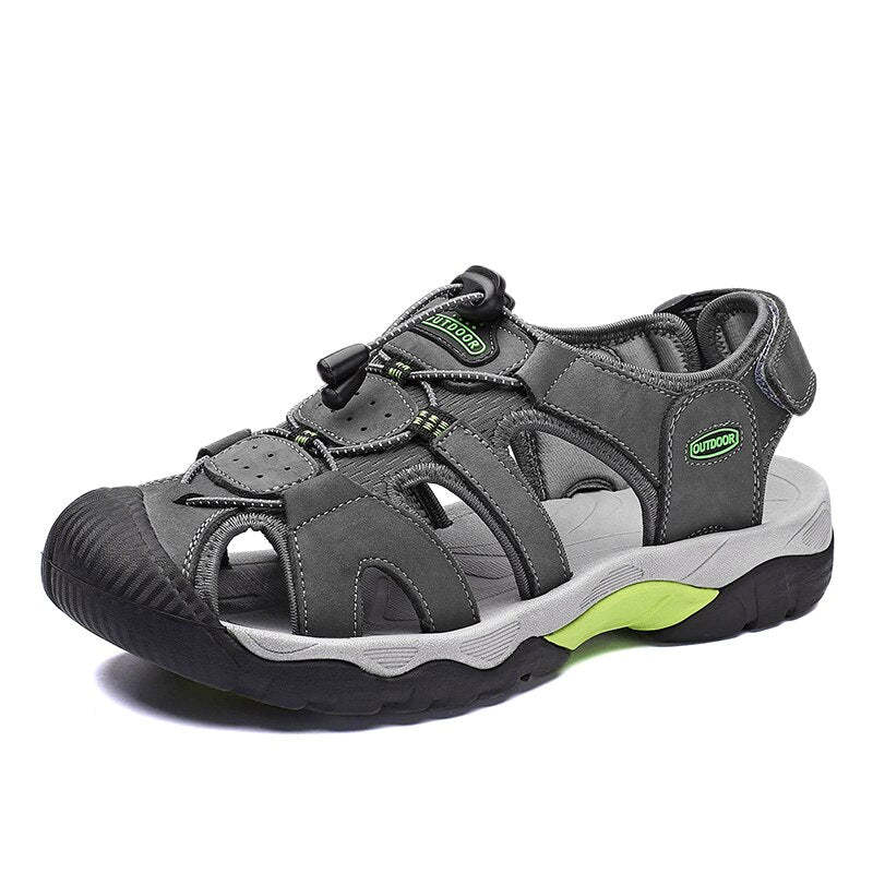 Big Size Men Genuine Leather Sandals-My Soft Slipper