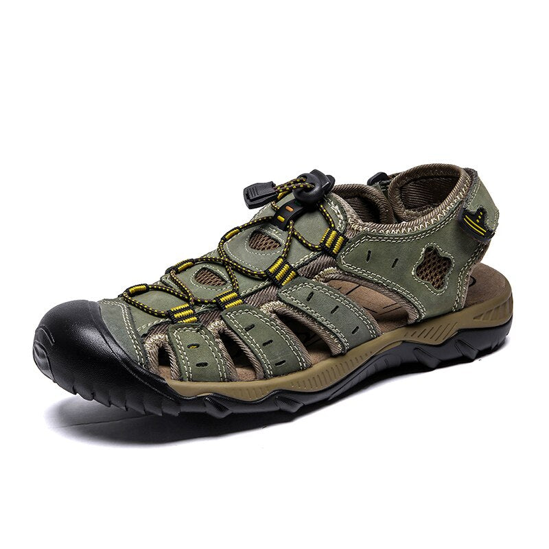 Big Size Genuine Leather Men Sandals-My Soft Slipper