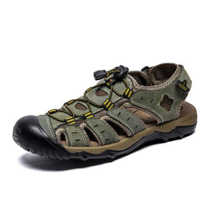 Big Size Genuine Leather Men Sandals-My Soft Slipper