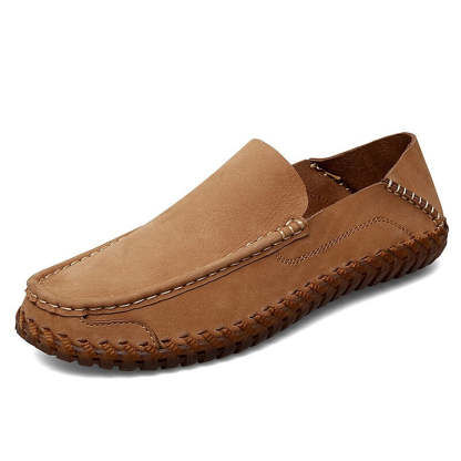 Leather Breathable Outdoor Men Loafers-My Soft Slipper
