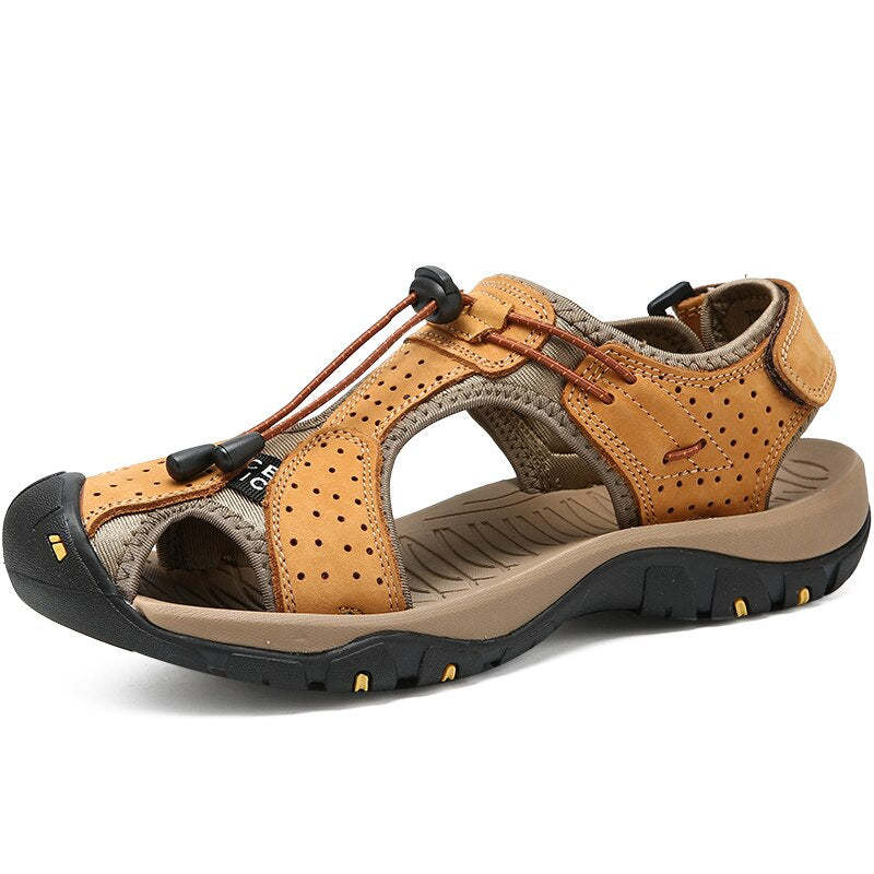 Genuine Leather Outdoor Men Beach Sandals-My Soft Slipper