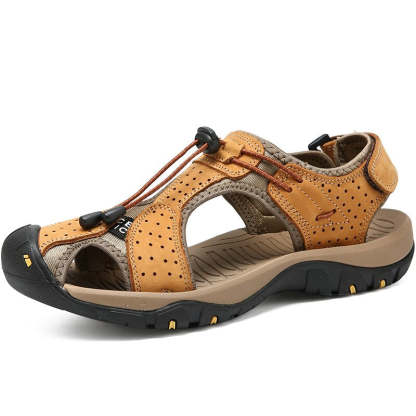 Genuine Leather Outdoor Men Beach Sandals-My Soft Slipper