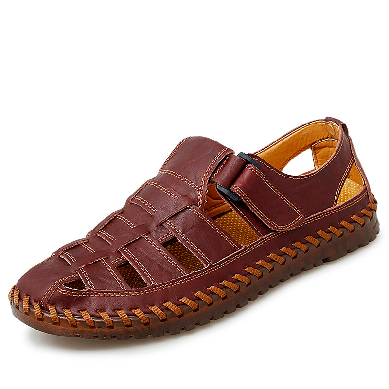 Genuine Leather Roman Men's Sandals-My Soft Slipper