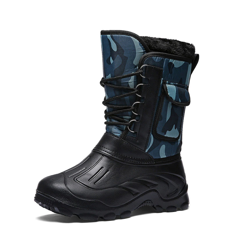 Camouflage Snow Waterproof Men Boots With Fur-My Soft Slipper