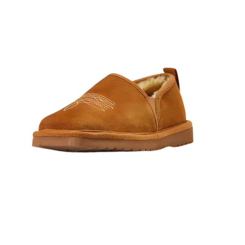 Wide Square Toe Faux Shearling Lining EVA Sole Western Style Comfort