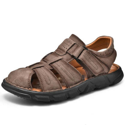 Genuine Lightweight Leather Men's Sandals-My Soft Slipper