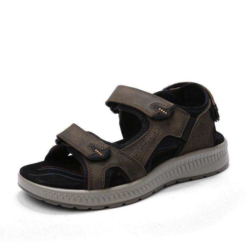 Big Size Summer Genuine Leather Men's Sandals-My Soft Slipper