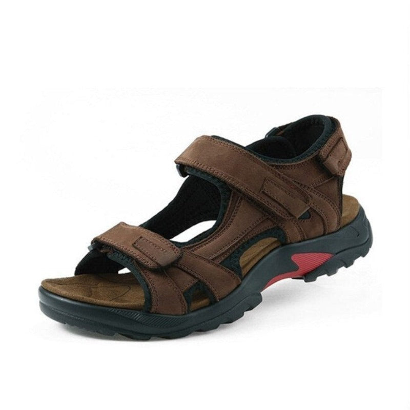 Casual Men Genuine Leather Soft Sandals-My Soft Slipper