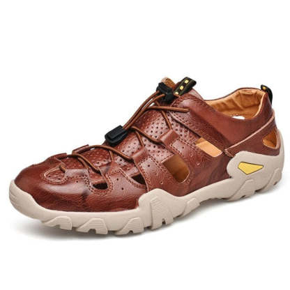 Business Casual Genuine Leather Sandals-My Soft Slipper