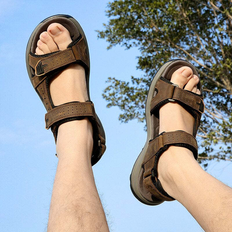 Summer Genuine Leather Lightweight Beach Sandals-My Soft Slipper