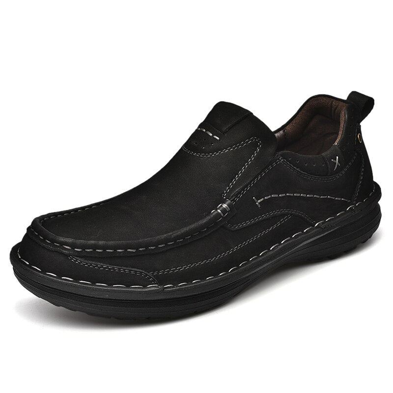 Spring Genuine Leather Men's Shoes-My Soft Slipper