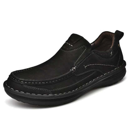 Spring Genuine Leather Men's Shoes-My Soft Slipper