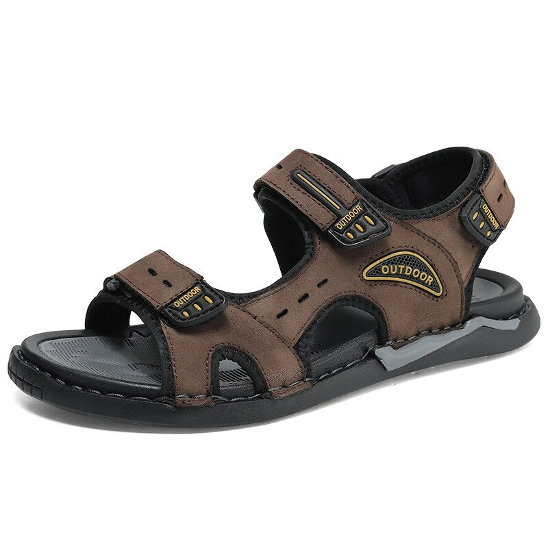 Classic Genuine Leather Men's Sandals-My Soft Slipper