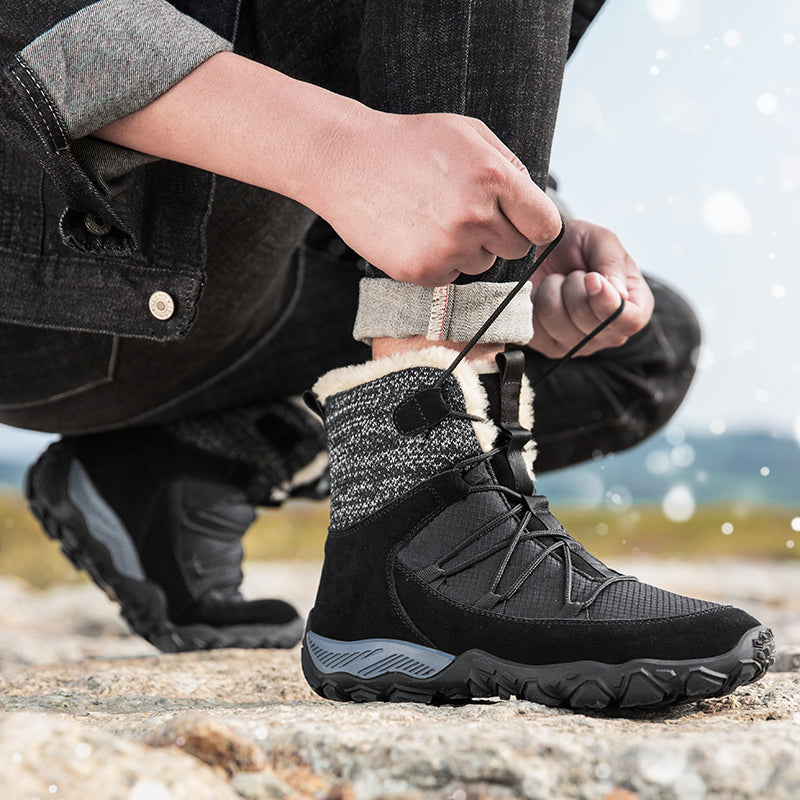 Men Plush Warm Leather Ankle Boots-My Soft Slipper