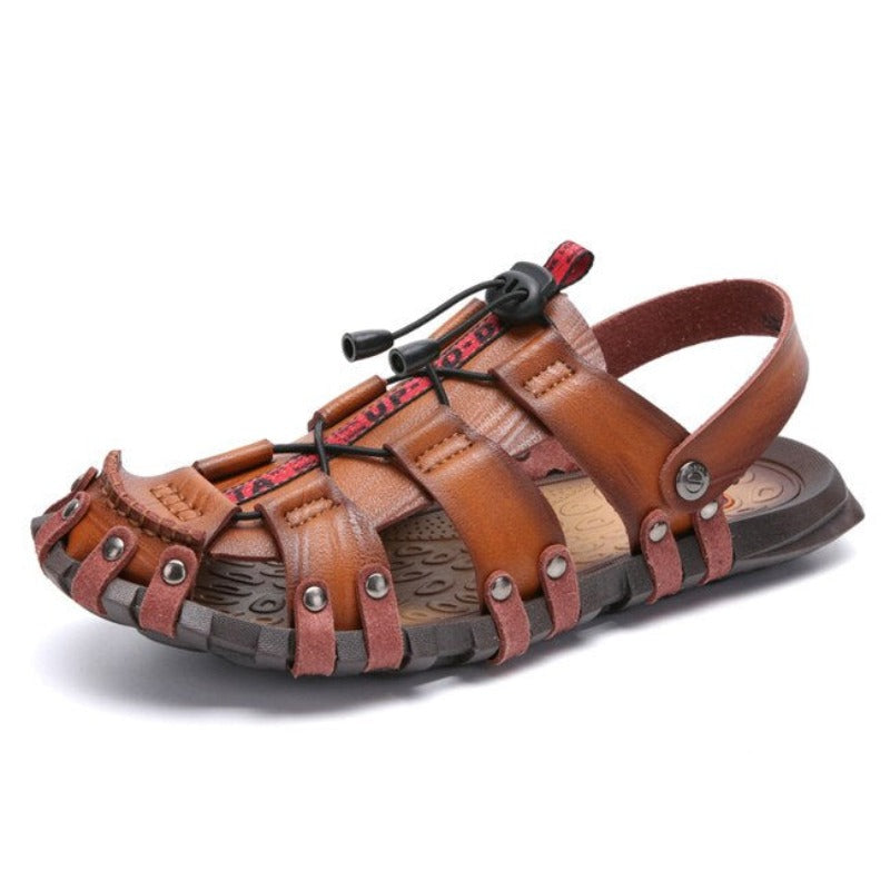 Leather Men Summer Shoes Sandal-My Soft Slipper