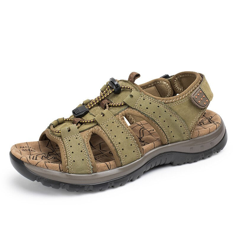 Genuine Leather Comfortable Beach Sandals-My Soft Slipper