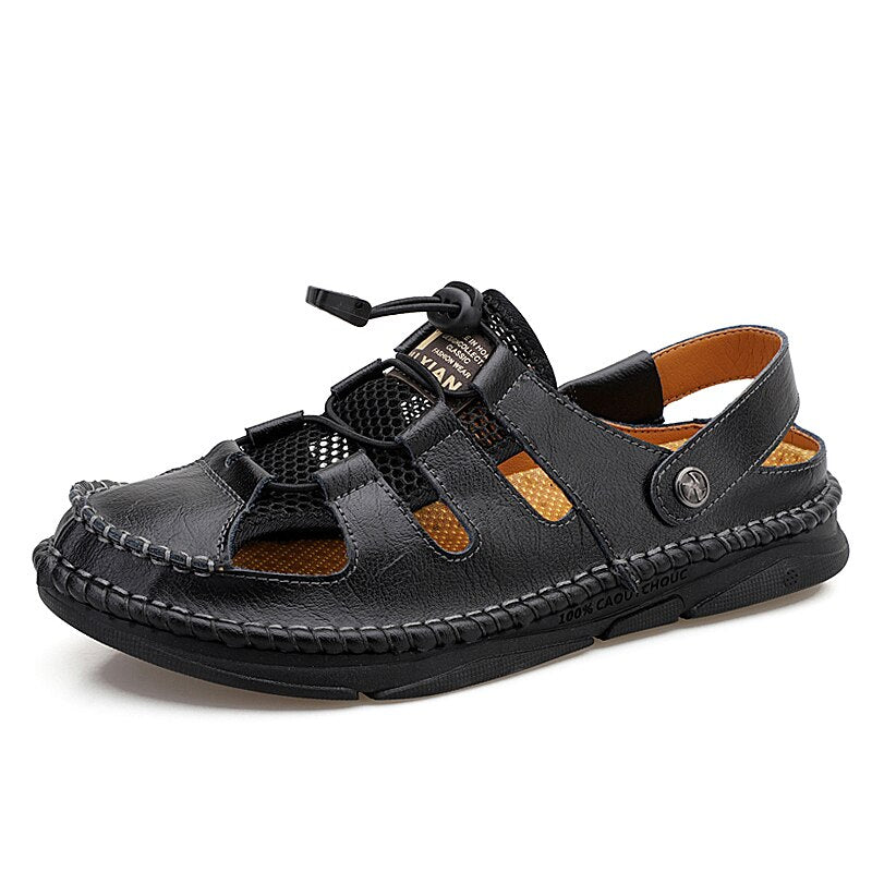 Leather Men's Classic Sandals-My Soft Slipper