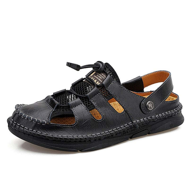 Leather Men's Classic Sandals-My Soft Slipper