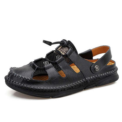 Leather Men's Classic Sandals-My Soft Slipper