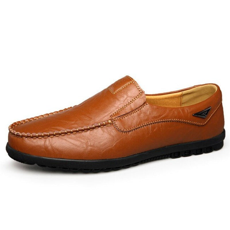 Men Fashion Casual Leather Loafers-My Soft Slipper