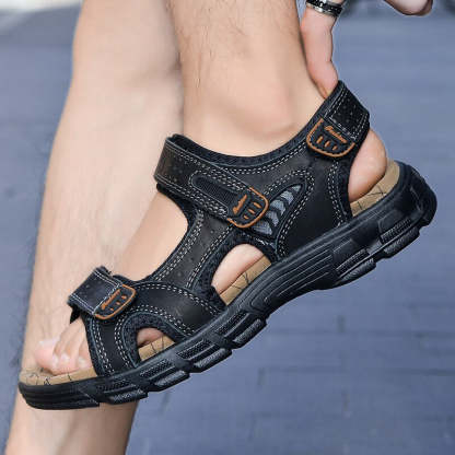 Classics Men's Summer Genuine Leather Sandals-My Soft Slipper