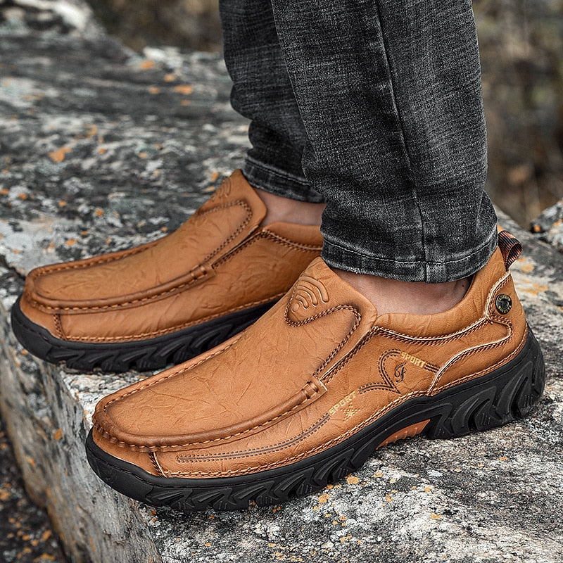 Men's Genuine Leather Casual Shoes-My Soft Slipper