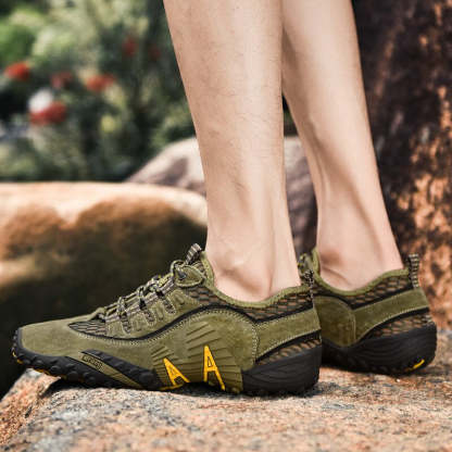 Summer Genuine Leather Comfortable Mesh Shoes-My Soft Slipper