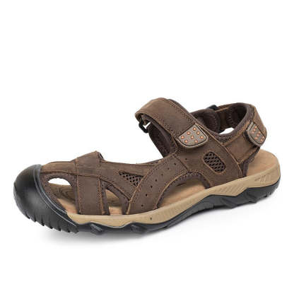 Genuine Leather Outdoor Men's Sandals-My Soft Slipper