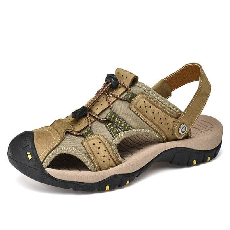 Genuine Leather Outdoor Summer Men's Sandals-My Soft Slipper