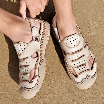Outdoor Genuine Leather Beach Sandals-My Soft Slipper