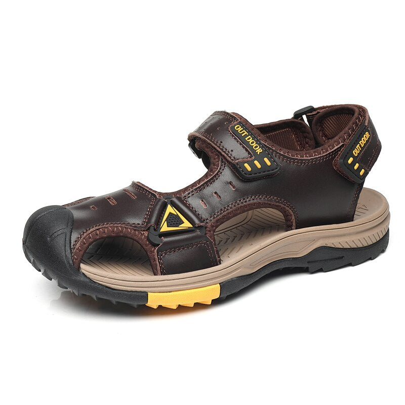 Summer Men Genuine Leather Sandals-My Soft Slipper