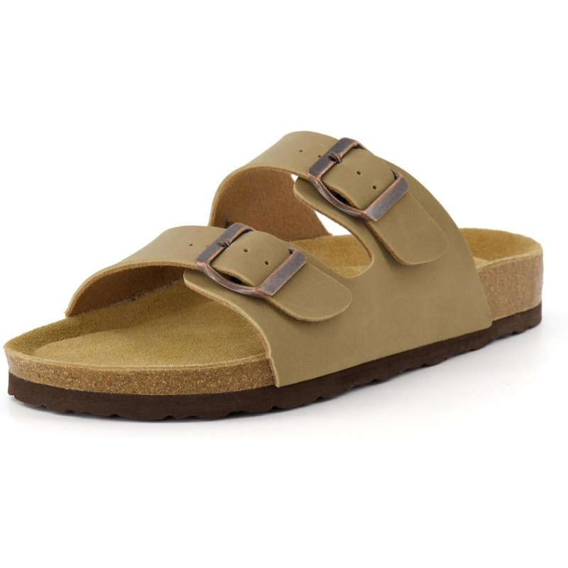 Cork Footbed Adjustable Double-Strap Sandals With EVA Sole-My Soft Slipper