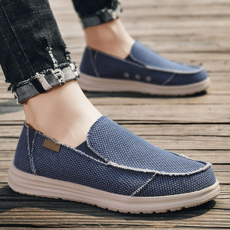Summer Denim Canvas Men Breathable Casual Shoes-My Soft Slipper