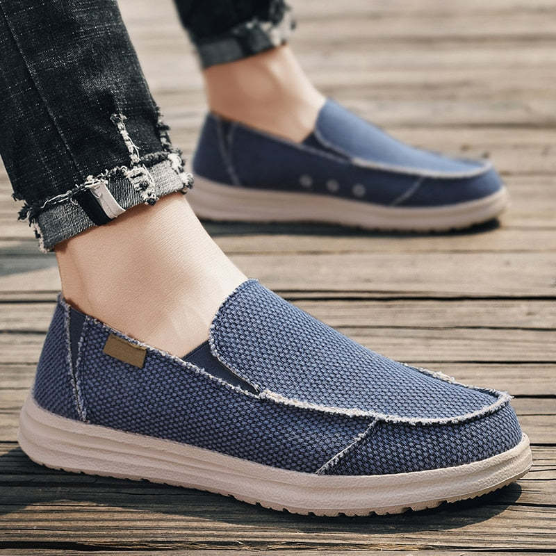 Summer Denim Canvas Men Breathable Casual Shoes-My Soft Slipper
