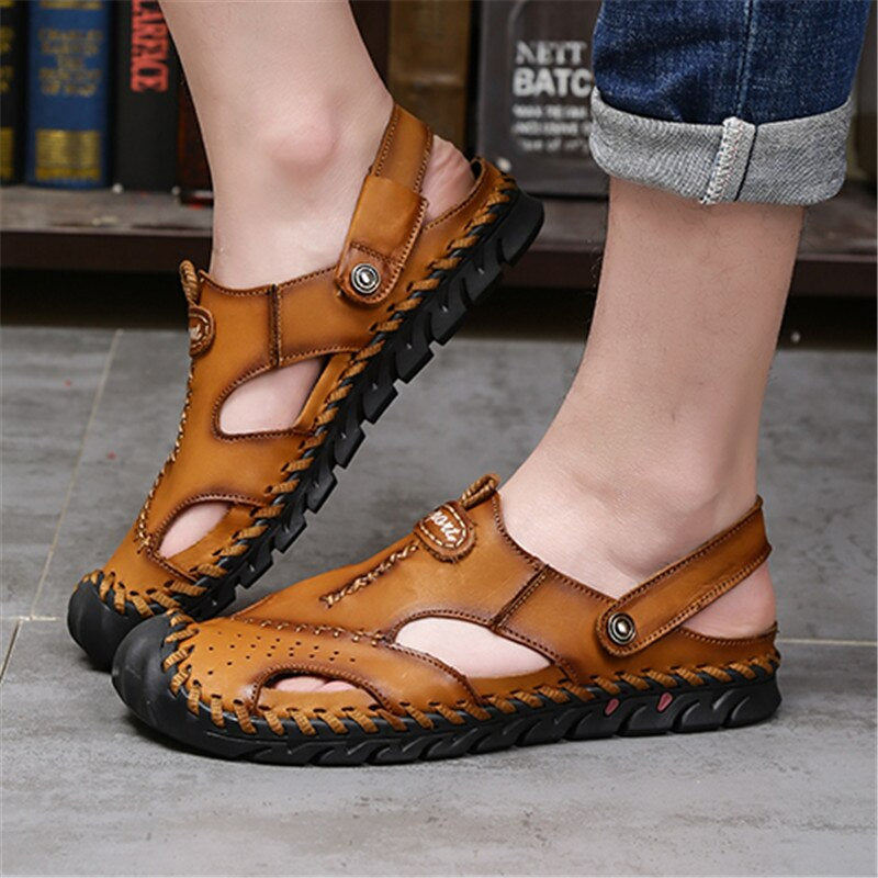 Classic Casual Comfortable Leather Men's Sandals-My Soft Slipper